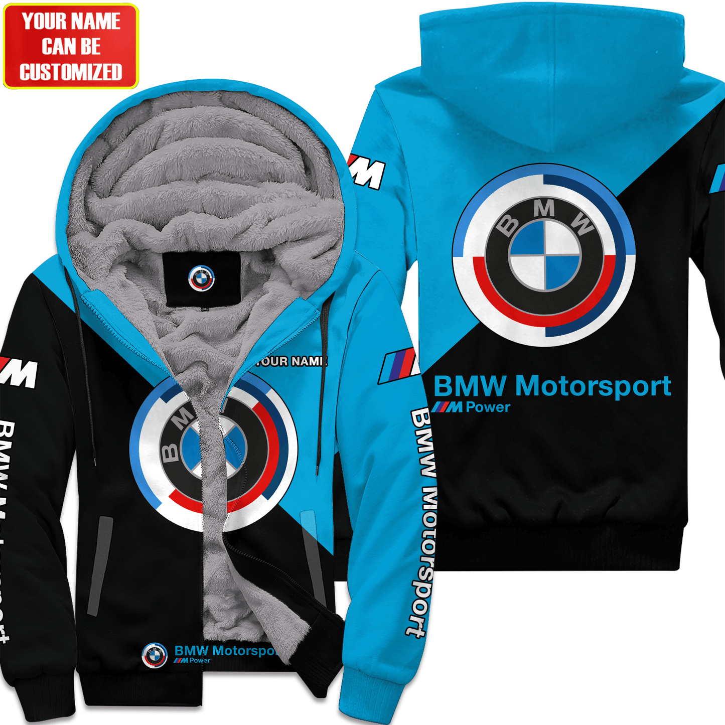 Personalized BW Fleece 3D All Over Printed Unisex Shirt Blue Version P220203