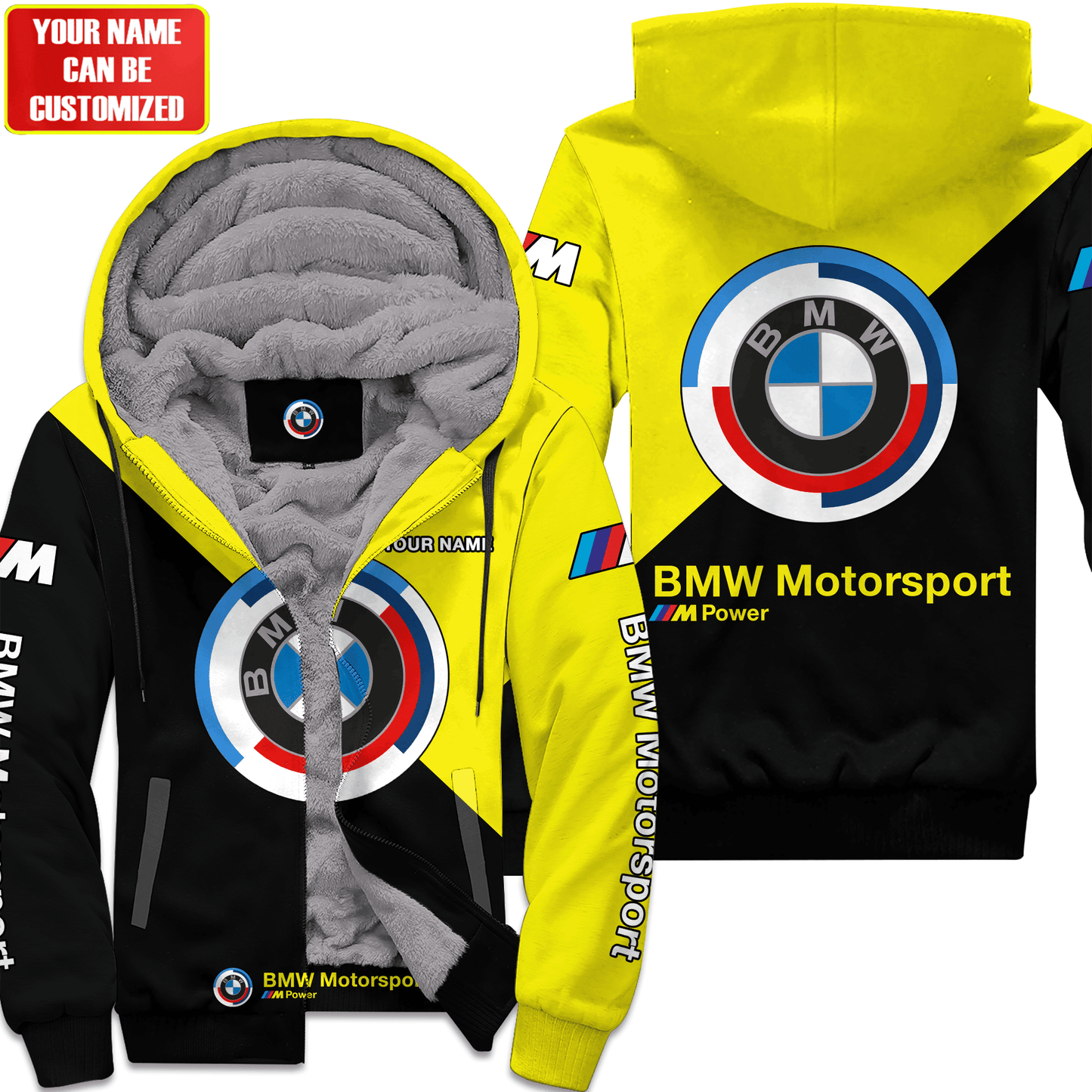 Personalized BW Fleece 3D All Over Printed Unisex Shirt Yellow Version P220203