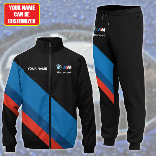 Personalized BW Motorsport Zipper Stand Collar Jacket & Sweatpants Set