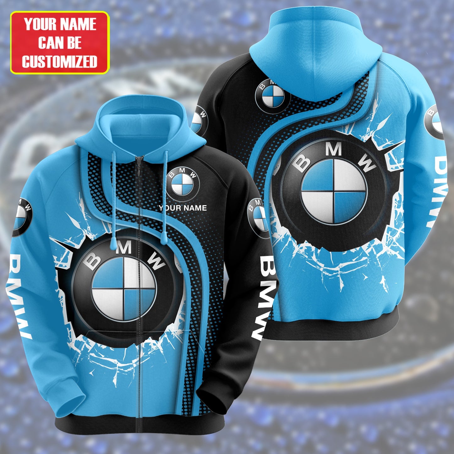 Personalized BW 3D All over Printed Hoodie and Sweatpants set