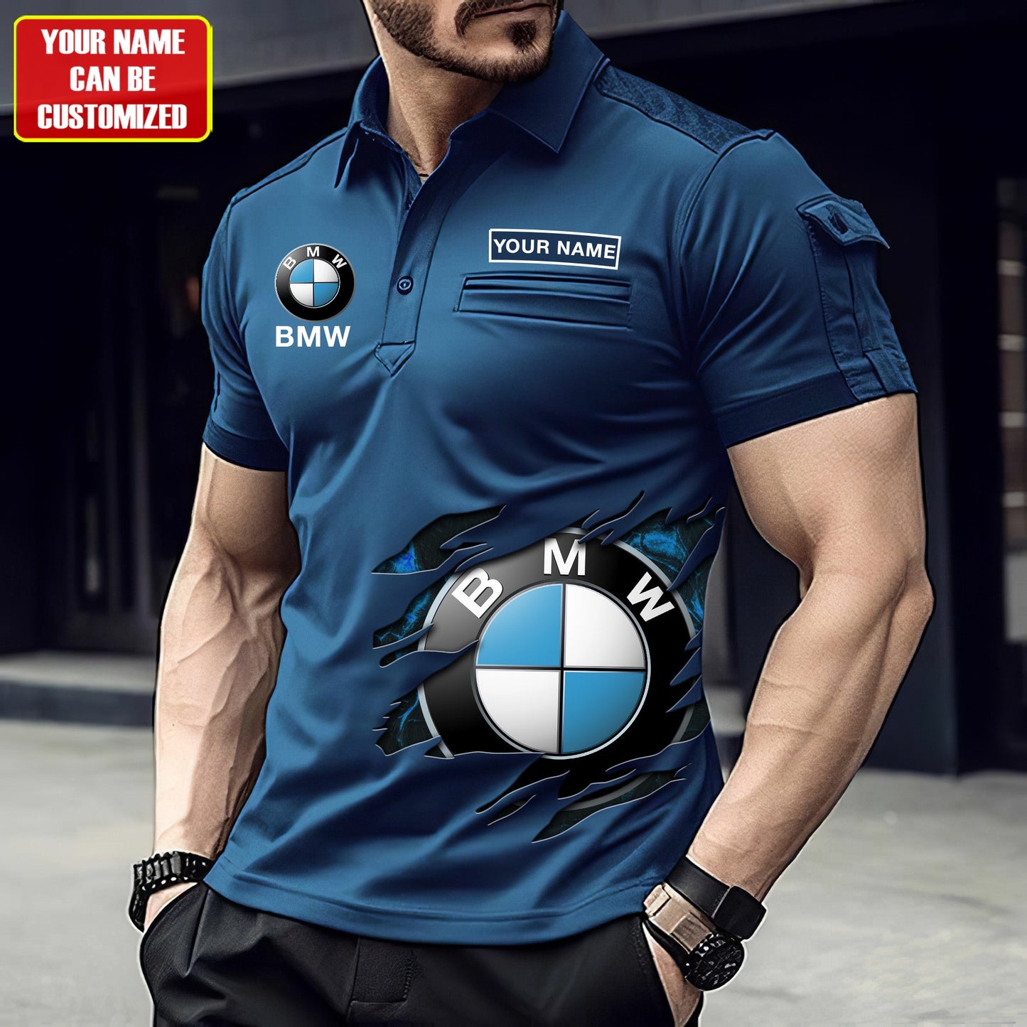 Personalized BW Sport Men Polo Short Sleeve Shirt