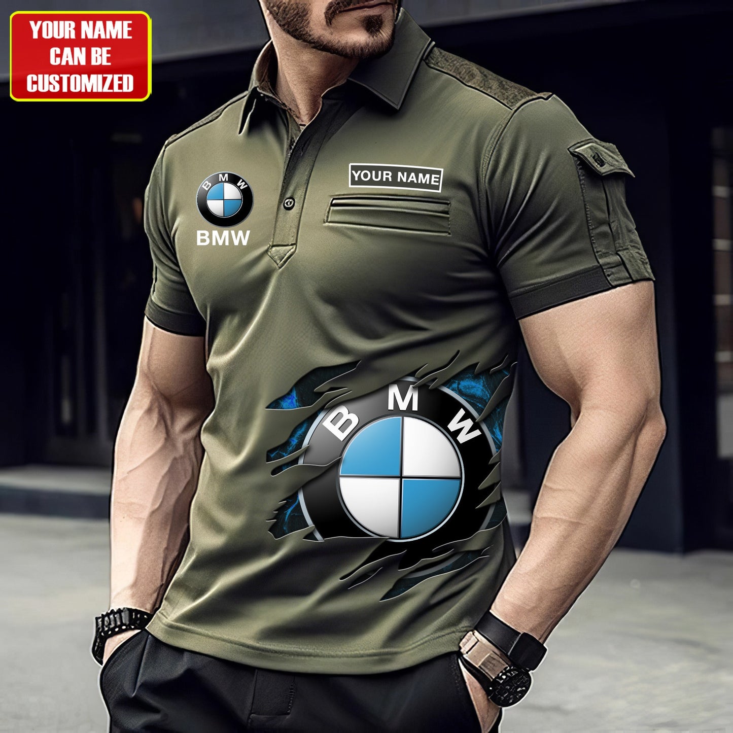 Personalized BW Sport Men Polo Short Sleeve Shirt