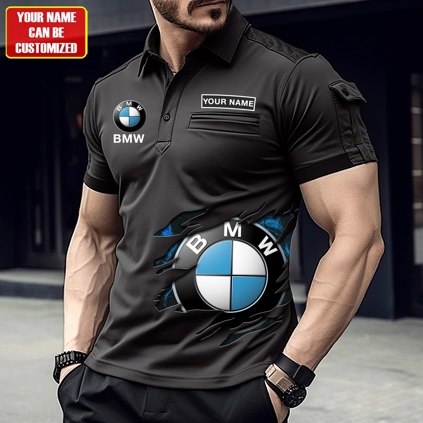 Personalized BW Sport Men Polo Short Sleeve Shirt