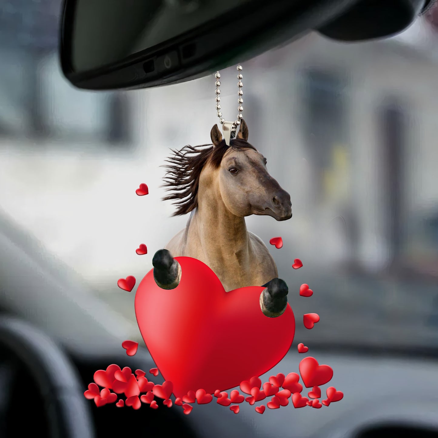 Dun Horse Heart Car Ornament