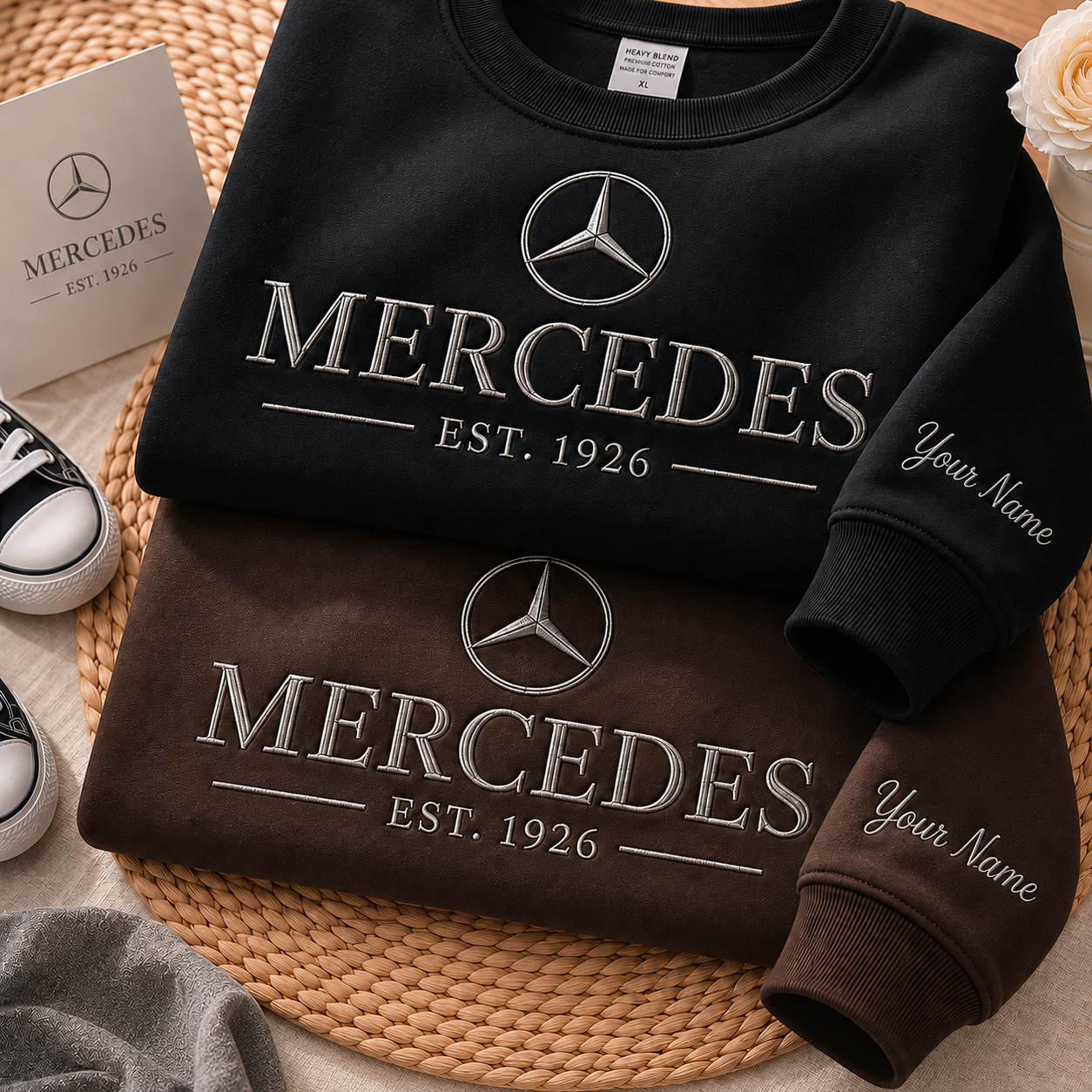 Personalized Merc Embroidered Sweatshirt , Hoodie , T-shirt Est.1926