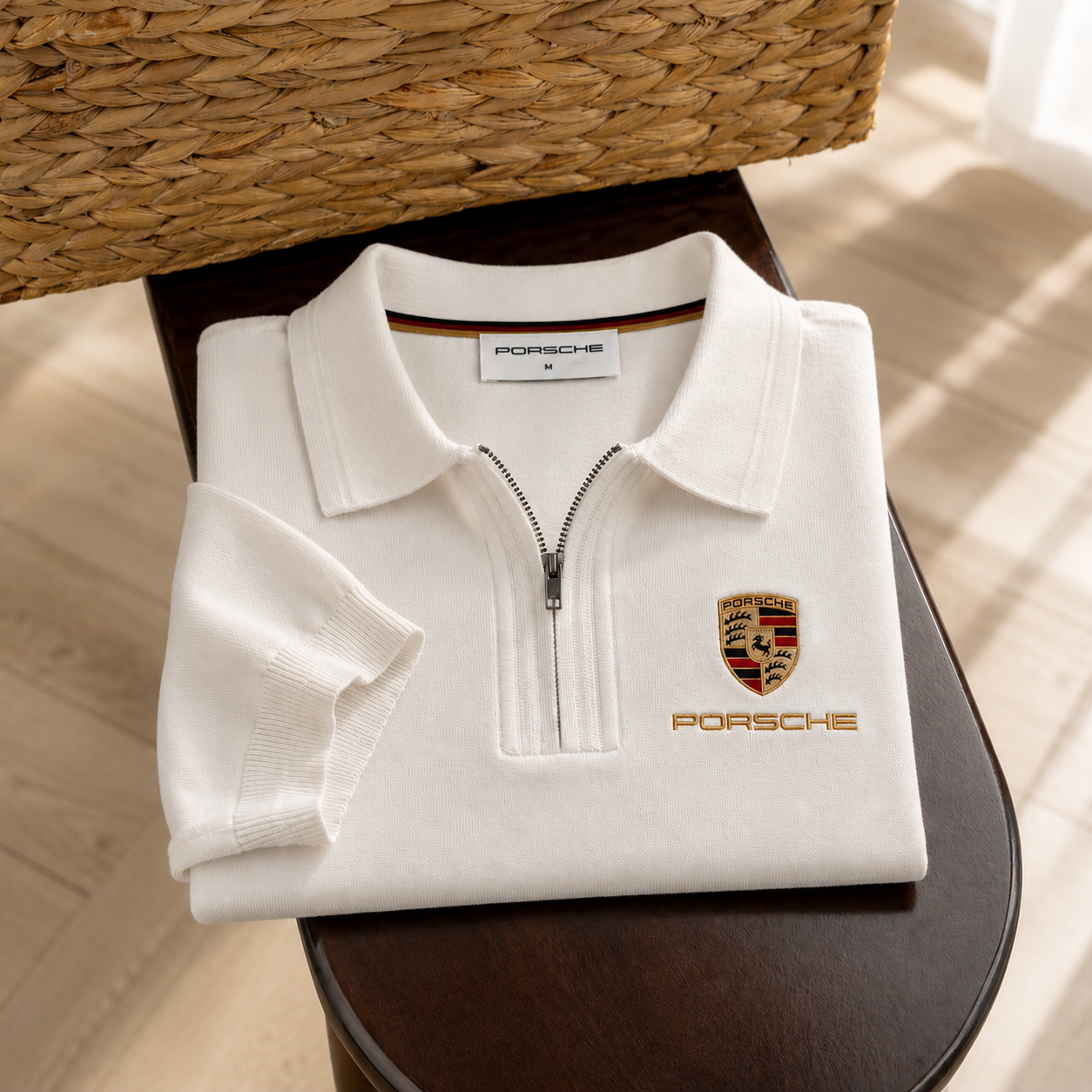 Personalized Porsche Linen Zipper Polo Shirt