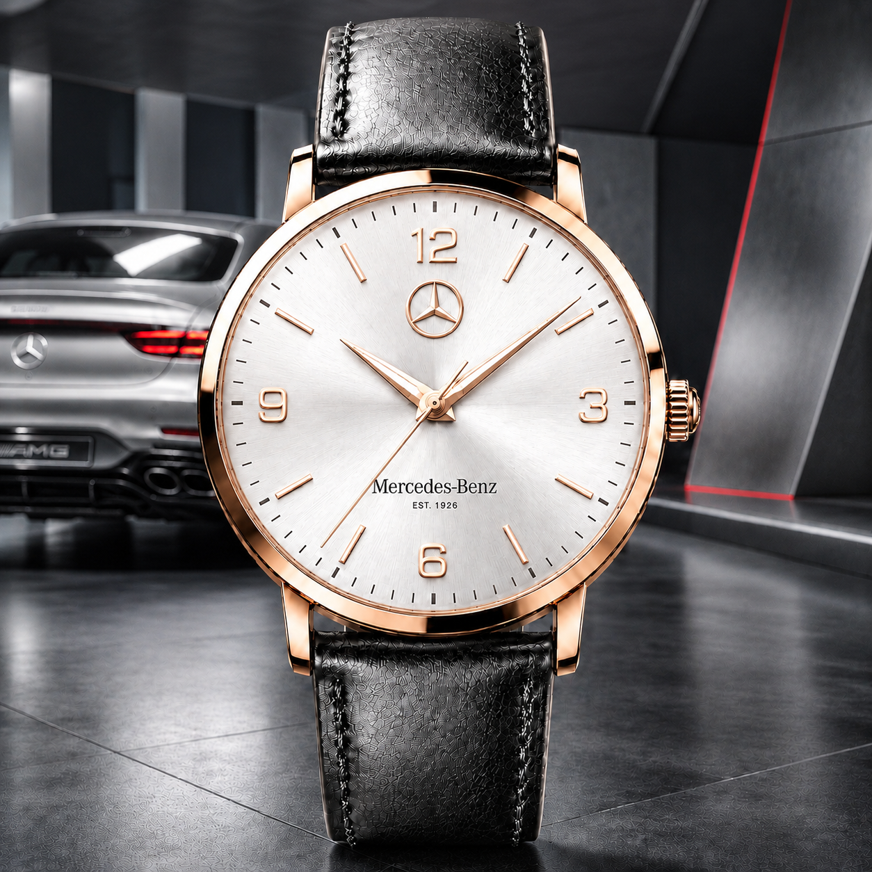 Personalized Merc Grand Prestige Leather Watch