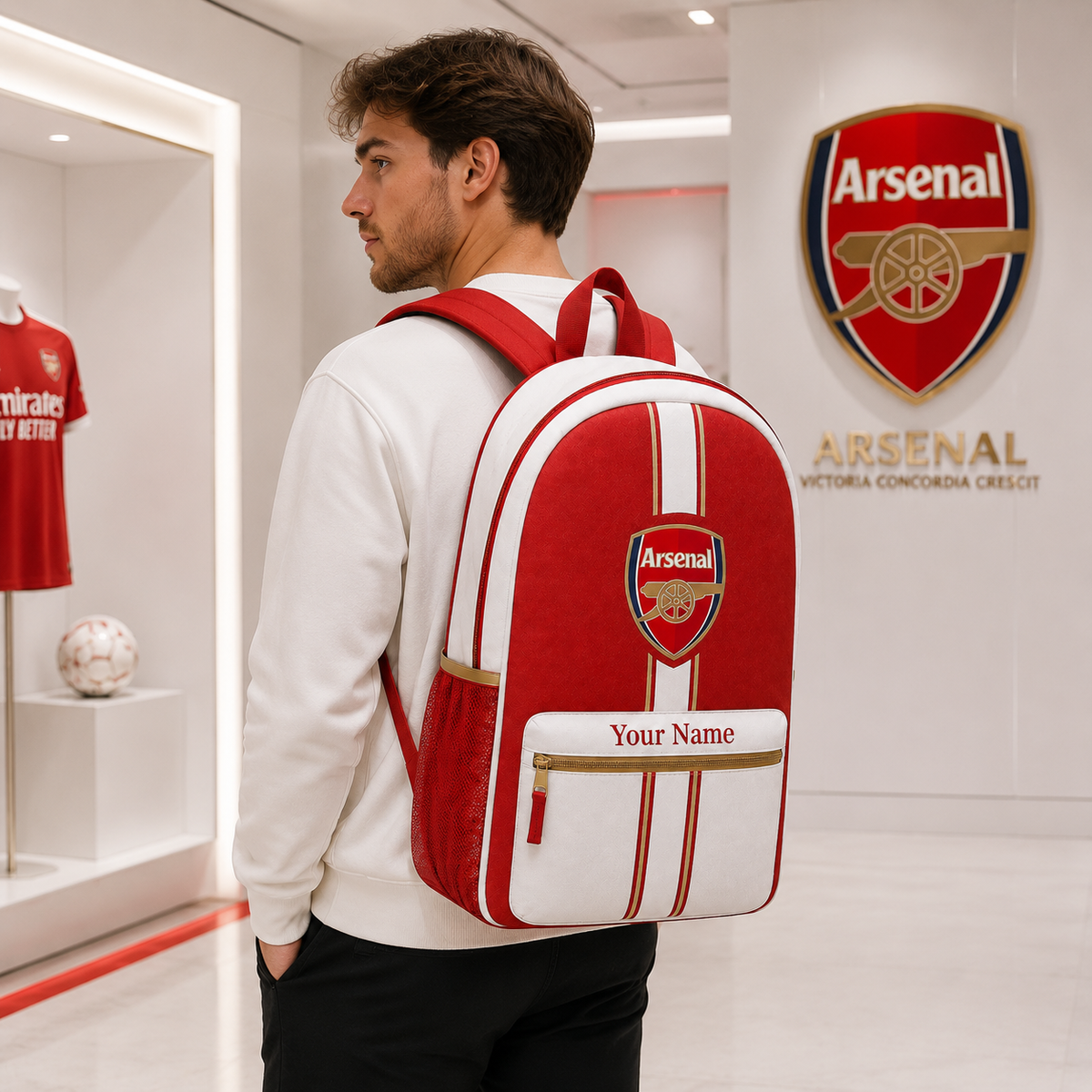 Arsenal 2026 Daily Backpack with Custom Name – Gift for Arsenal Fans