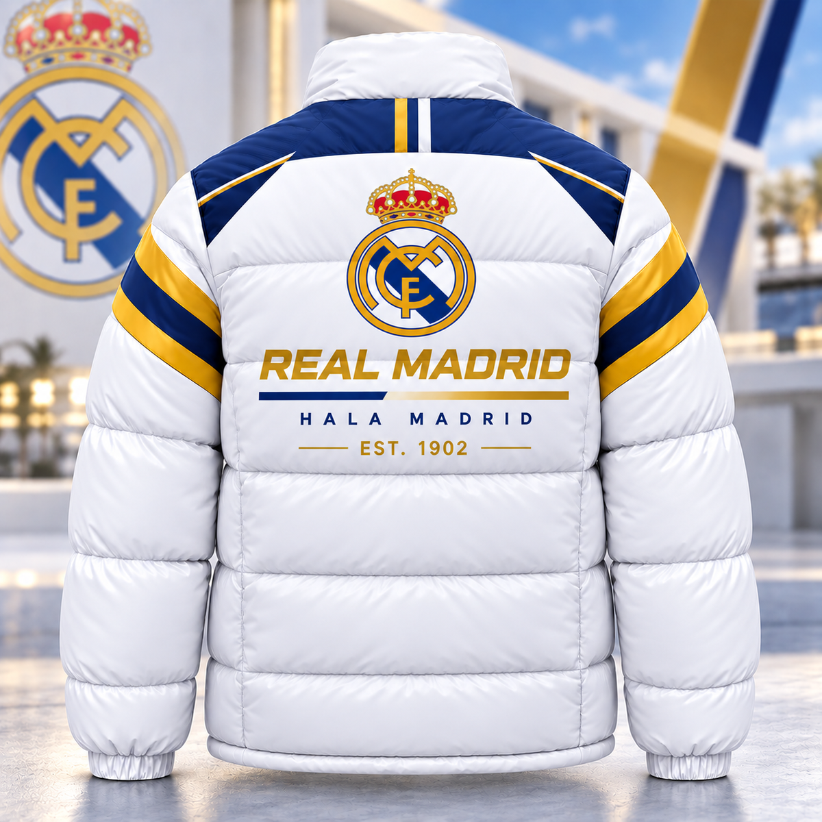 Real Hala Madrid Puffer Thermal Stand Collar Jacket