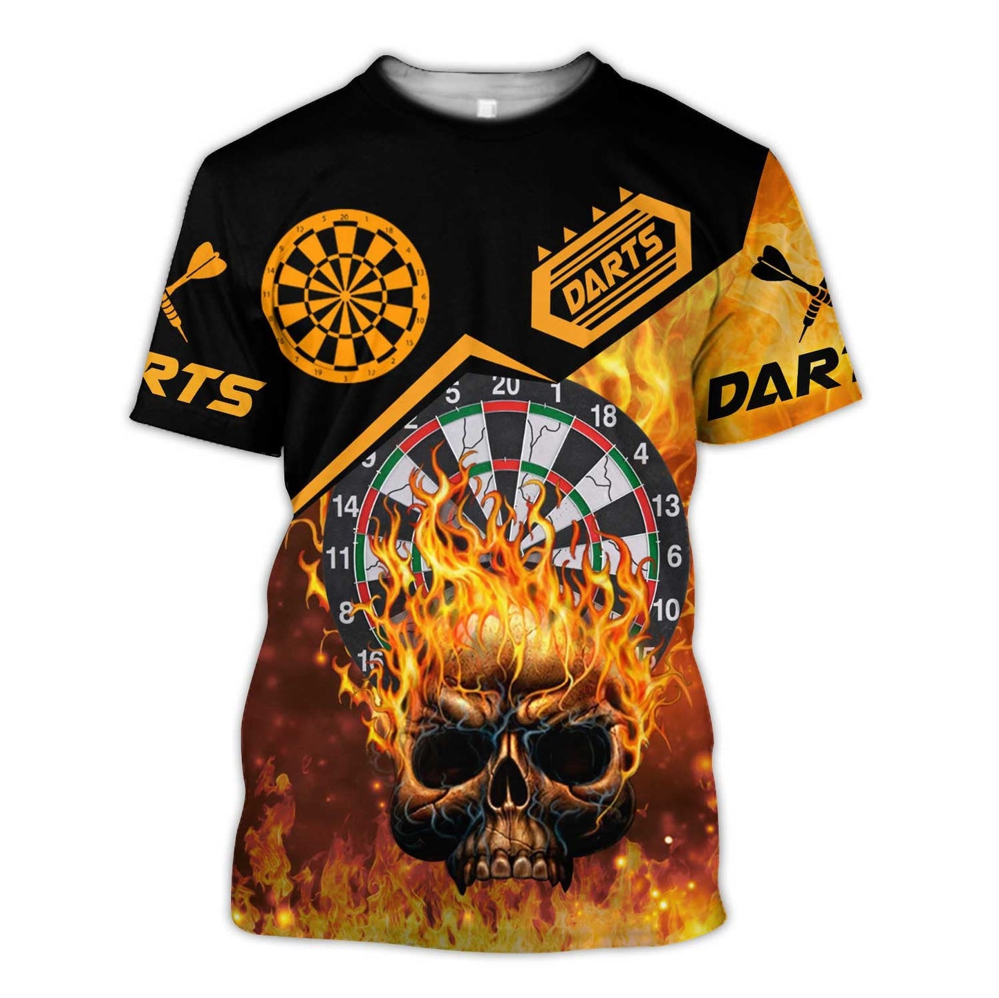 Personalized Name Darts Fire All Over Printed Unisex Shirt