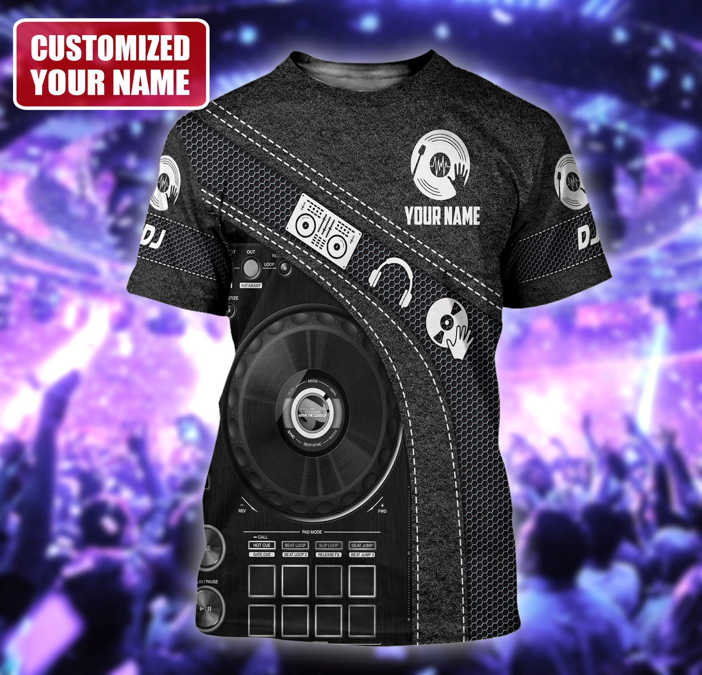 Personalized Name DJ Disc Jockey 3 All Over Printed Unisex Shirt