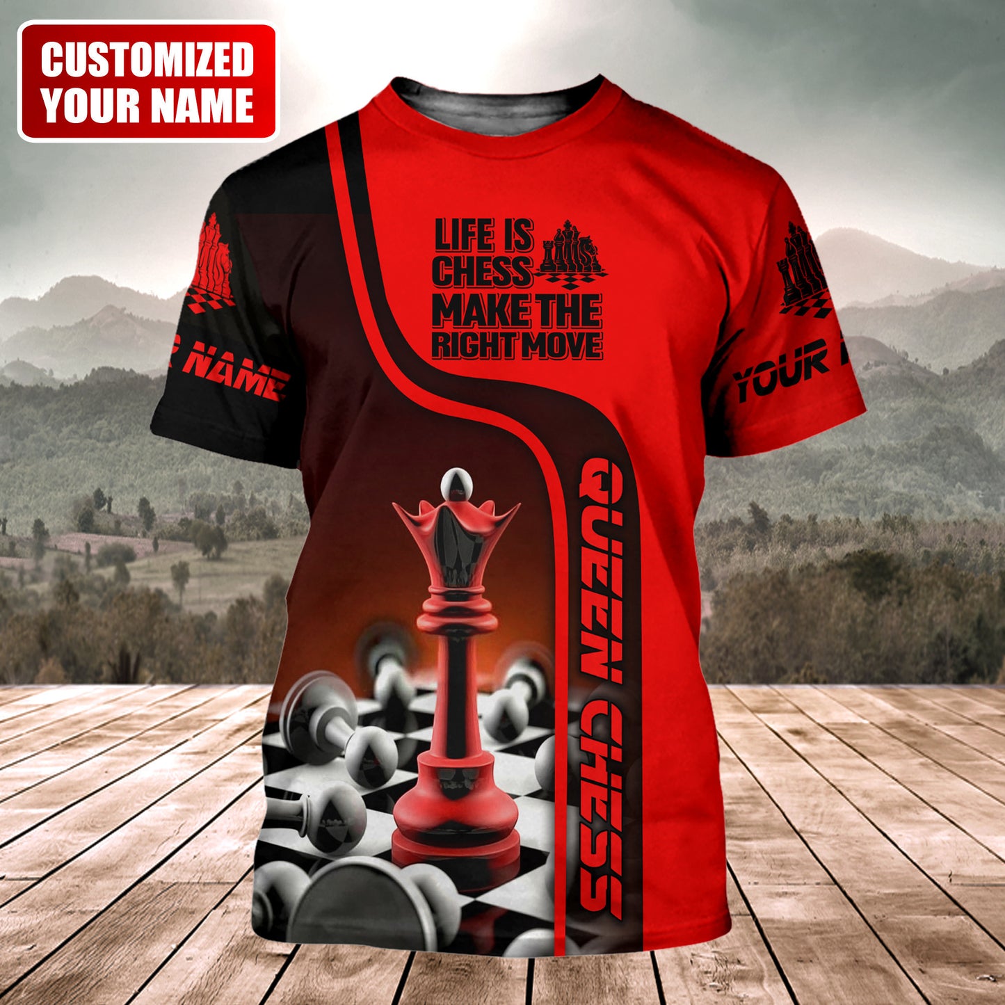 Personalized Name Queen Chess Make Your Move All Over Printed Unisex Shirt