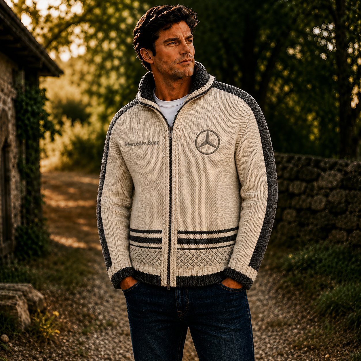 Personalized Merc Heritage Knit Zip-Up Fleece Hoodie