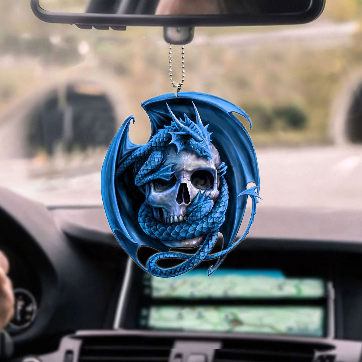 Blue Skull Dragon Hanging Ornament