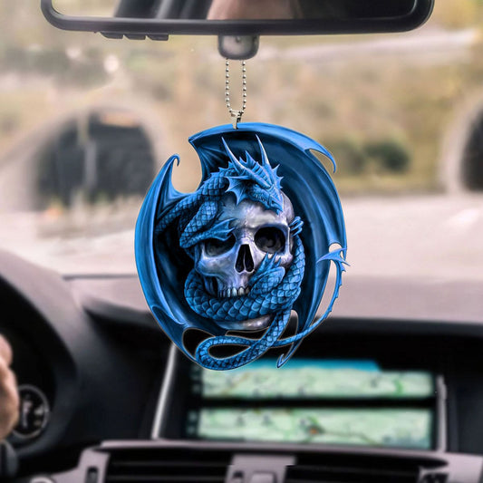 Blue Skull Dragon Hanging Ornament
