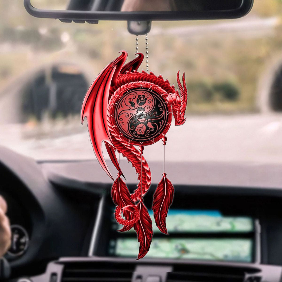 Red Dragon Dream Catcher Hanging Ornament