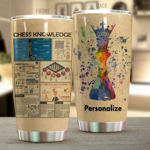Personalized Name Chess Knowledge Tumbler 20oz 30oz Cup