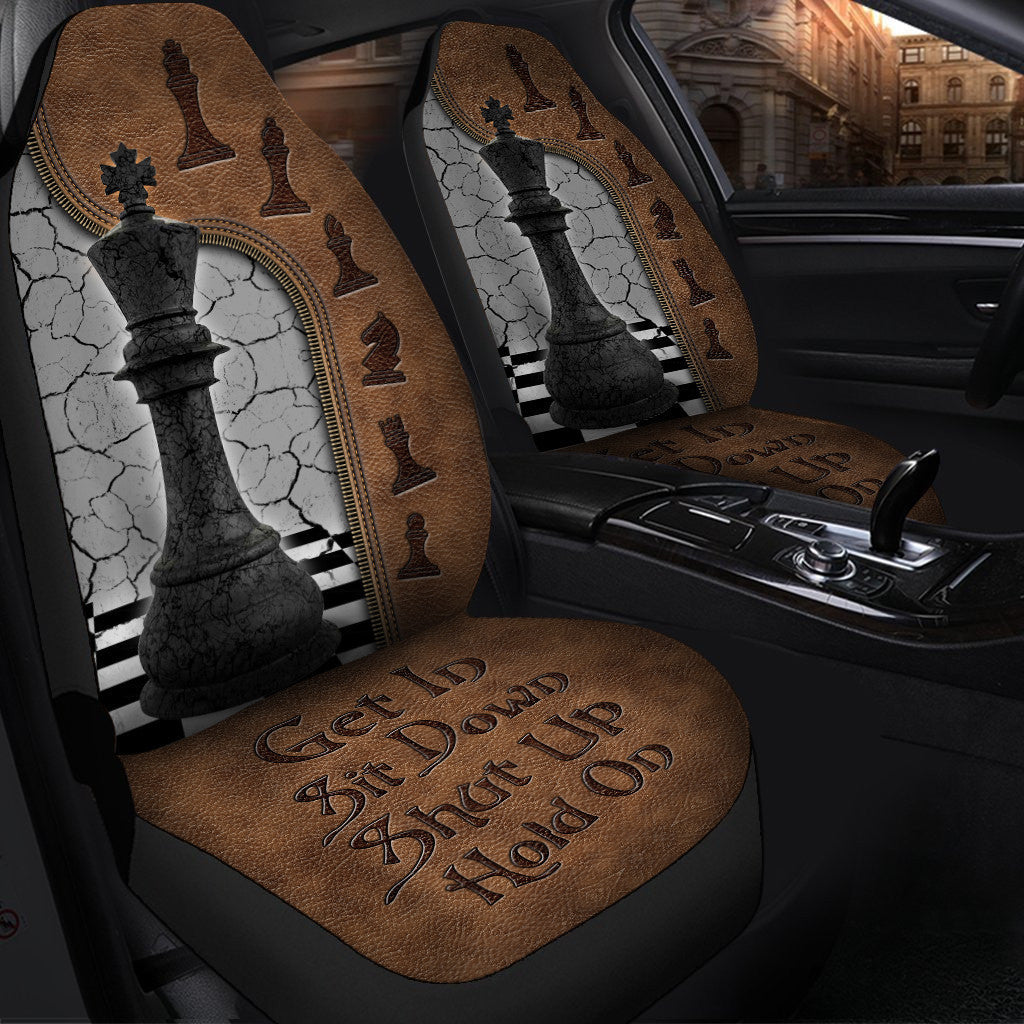 King Chess Hold on Funny Car Seat Covers Universal Fit Set 2
