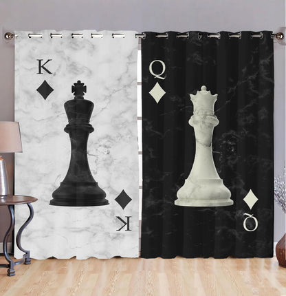 King And Queen Chess Window Curtains