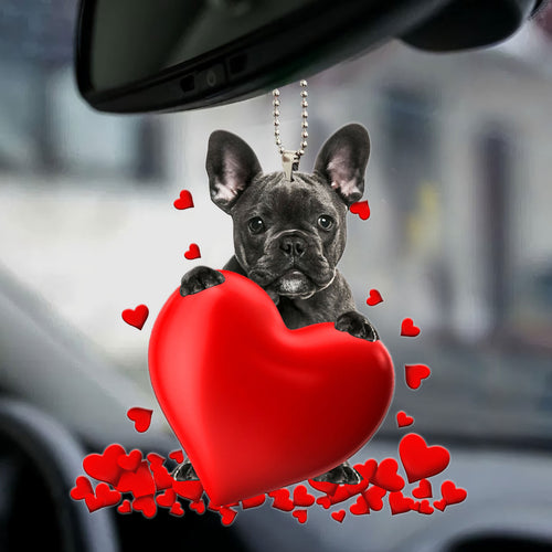 French Bulldog Heart Ornament