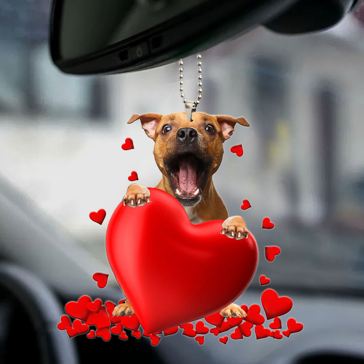 Pitbull Heart Ornament