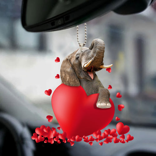 Elephant Heart Car Ornament