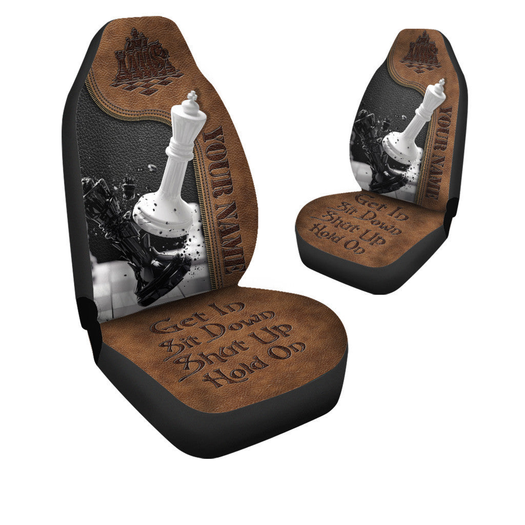 Chess Art Hold on Funny Car Seat Covers Universal Fit Set 2