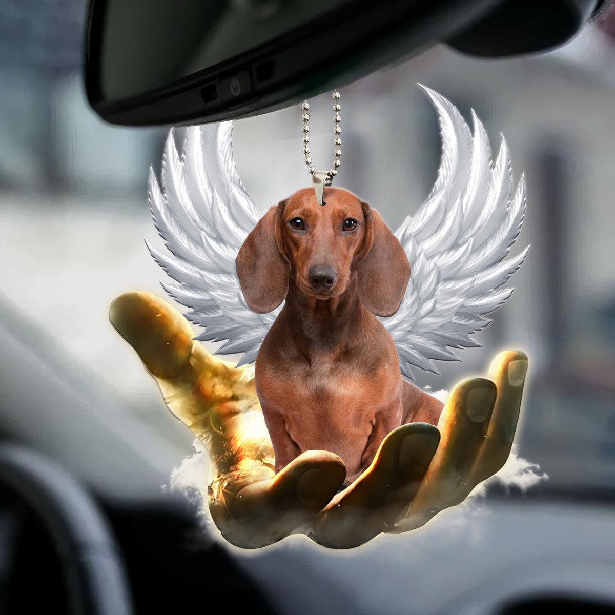 Dachshund Angel Wings Ornament