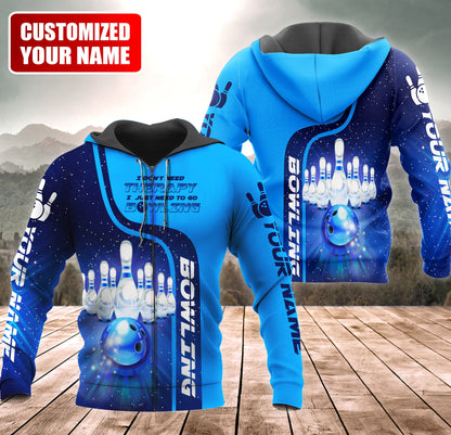 Personalized Name Bowling Therapy All Over Printed Unisex Shirt