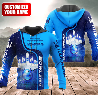 Personalized Name Bowling Therapy All Over Printed Unisex Shirt