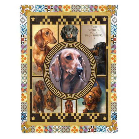 Dachshund - Love Live Bark - Quilt