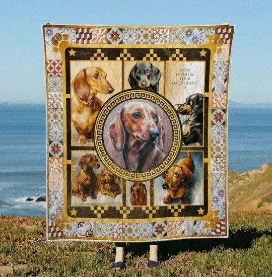 Dachshund - Love Live Bark - Quilt