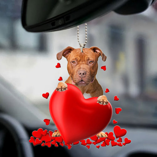 Pitbull Heart Ornament