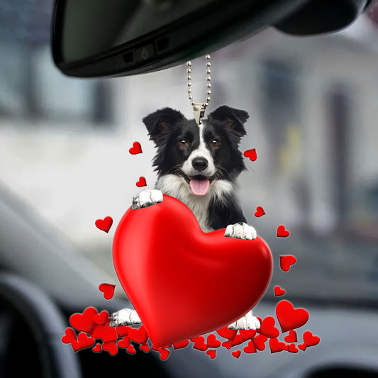 Border Collie Heart Ornament