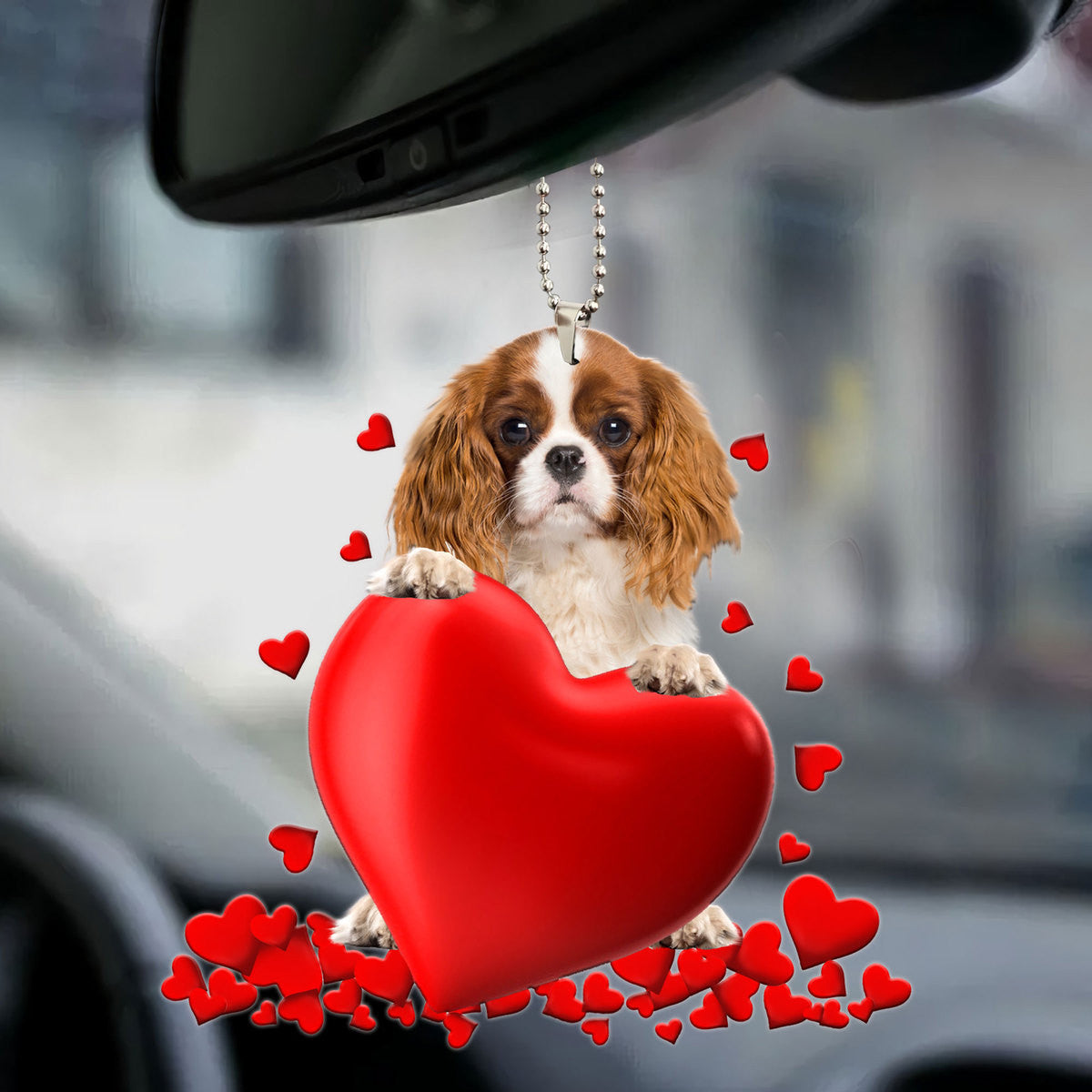 King Charles Spaniel Heart Ornament