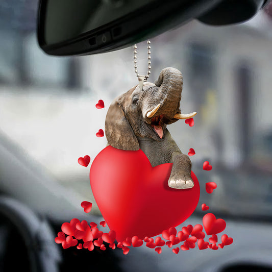 Elephant Heart Car Ornament
