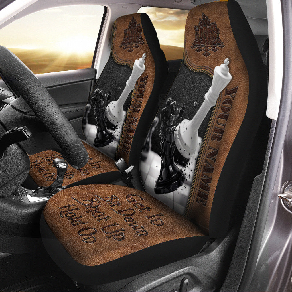 Chess Art Hold on Funny Car Seat Covers Universal Fit Set 2