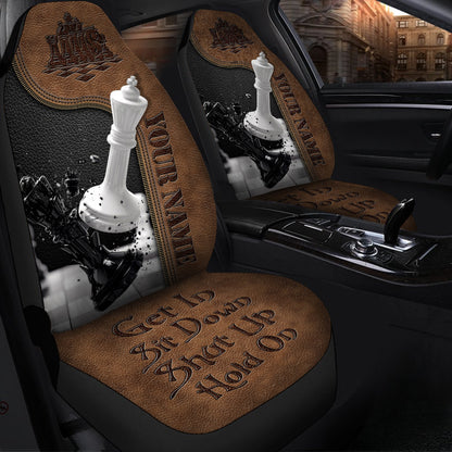 Chess Art Hold on Funny Car Seat Covers Universal Fit Set 2
