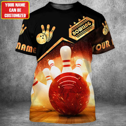 Personalized Name Bowling All Over Printed Unisex Shirt