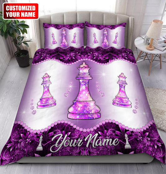 Personalized Name Queen Chess All Over Printed Bedding Set