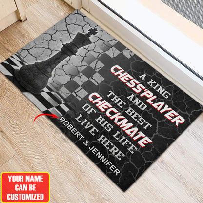 Personalized Name King Chess Checkmate Doormat