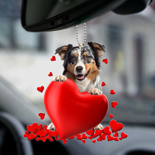 Australian Shepherd Heart Ornament