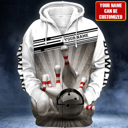 Personalized Name Black Bowling All Over Printed Unisex Shirt Q220302