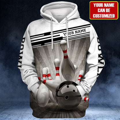 Personalized Name Black Bowling All Over Printed Unisex Shirt Q220302