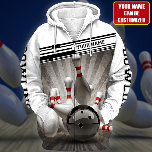 Personalized Name Black Bowling All Over Printed Unisex Shirt Q220302