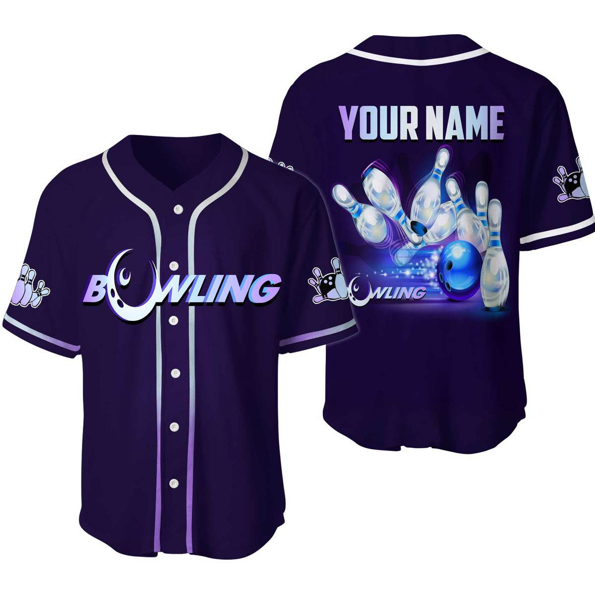 Personalized Name Bowling Q2 - Baseball Jersey Shirt 3D