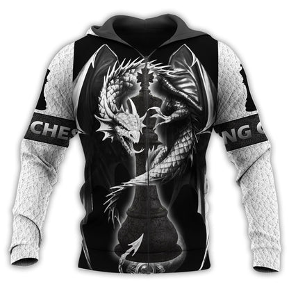 King Chess Dragon All Over Printed Unisex Shirt