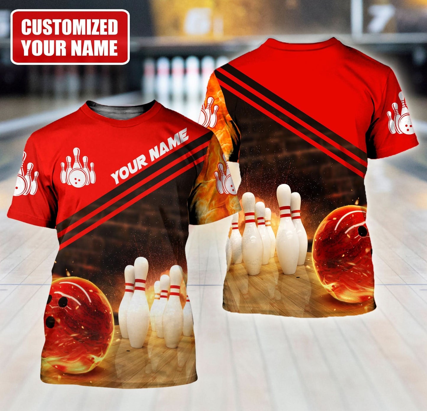 Personalized Name Bowling Q8 All Over Printed Unisex Shirt