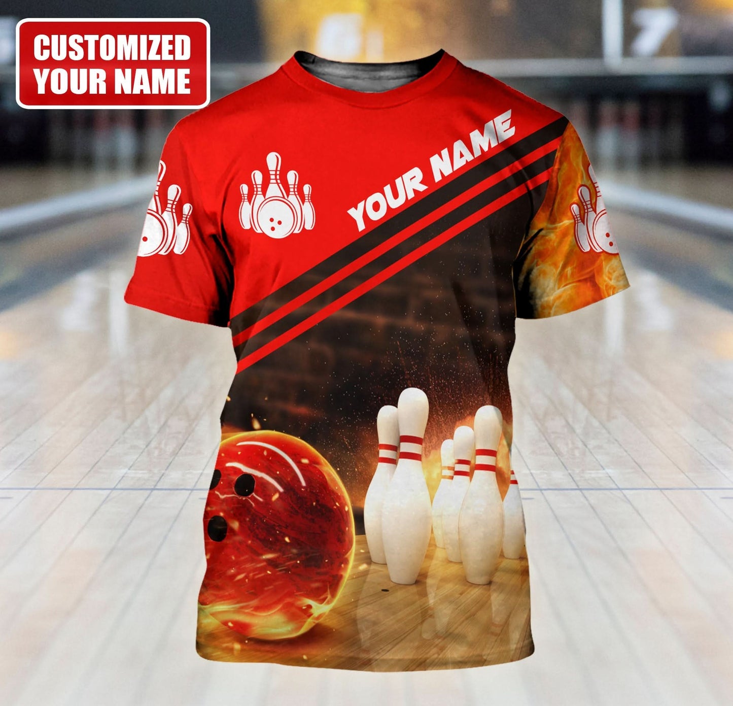 Personalized Name Bowling Q8 All Over Printed Unisex Shirt