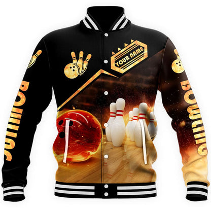 Personalized Name Bowling Fire All Over Printed Unisex Shirt